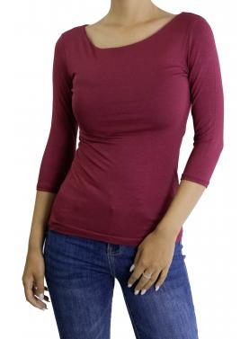 Maglia con scollo a barca con manica 3/4